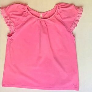 Vineyard Vines Girls Size Large (14) Pink Knit Flutter Sleeve Top